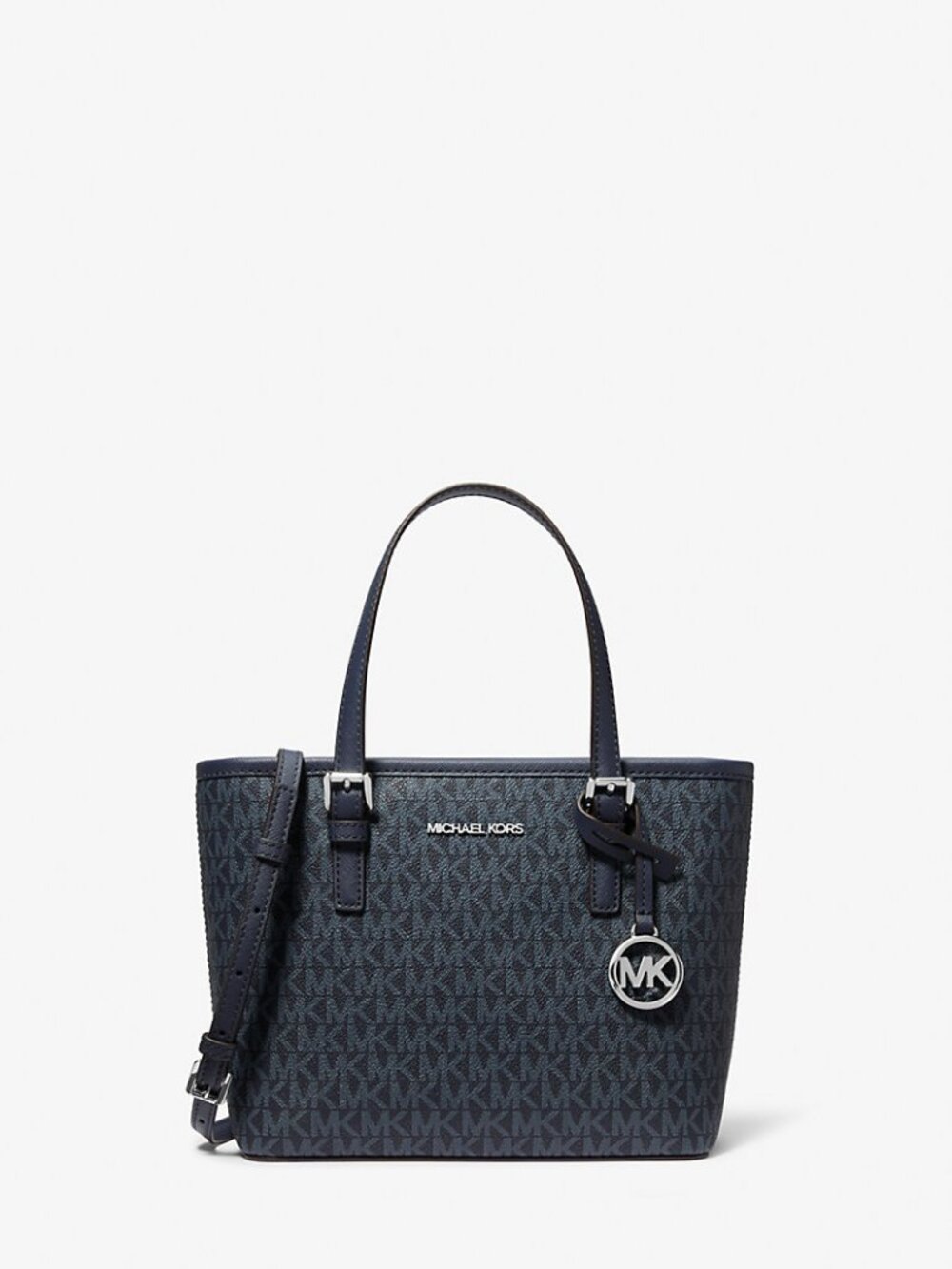 Michael Kors  Jet Set Travel Extra-Small Logo Top-Zip Tote Bag-NAVY